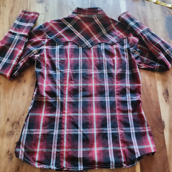 Roper long sleeve plaid western shirt,snap closure 100% cotton size M - Picture 6 of 13